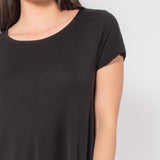 Abito midi soft touch con cintura e tasche - NERO - AM78
