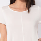 Abito midi soft touch con cintura e tasche - MILK - AM78