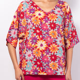 Blusa in viscosa con stampa floreale - ORCHIDEA - BL05