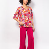 Blusa in viscosa con stampa floreale - ORCHIDEA - BL05