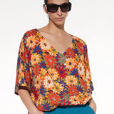 Blusa in viscosa con stampa floreale - IBISCUS - BL05