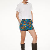 Blusa in viscosa e lino con scollo morbido e maniche corte - MILK - BL40