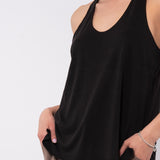 Canotta soft touch con spalline larghe - NERO - TP81