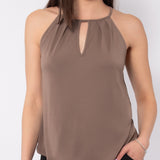 Top soft touch con spalline sottili - TORTORA - TP82
