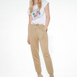 T-shirt in cotone con stampa e strass multicolor - VARIANTE UNICA - TS03