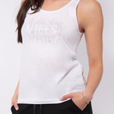 Canotta in cotone con strass - BIANCO - TS04