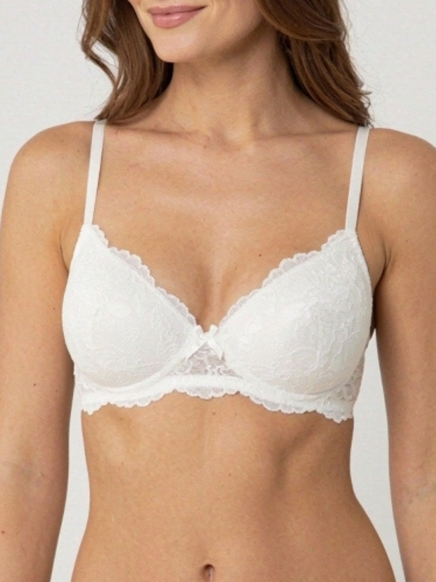 Reggiseno con ferretto Anniversary Lace in pizzo riciclato e tulle, cipria Reggiseno con ferretto Anniversary Lace in pizzo riciclato e tulle, cipria