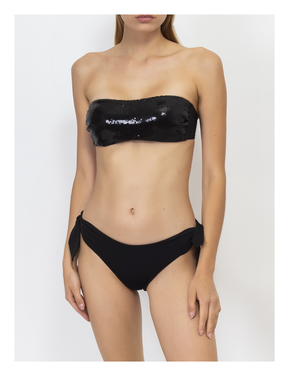 Bikini a fascia con coppe imbottite estraibili e slip 3 cm -