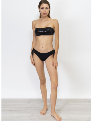 Bikini a fascia con coppe imbottite estraibili e slip 3 cm -