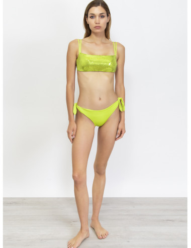 Bikini top non imbottito senza ferretto e brasiliana annodata -