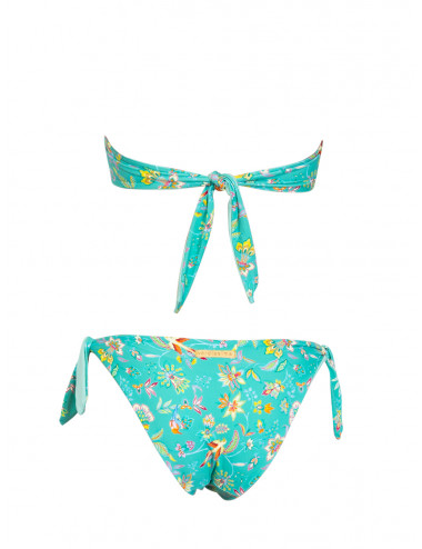 Bikini fascia con coppe imbottite estraibili e ferretto e slip