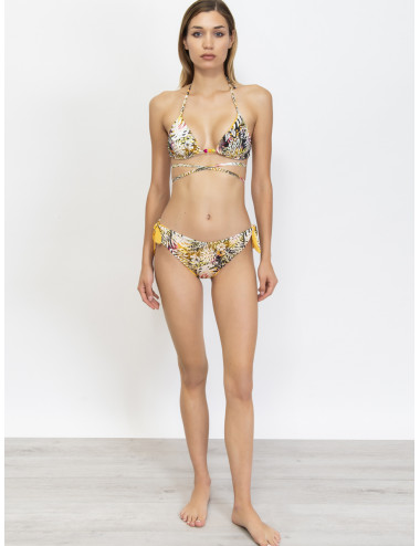 Bikini triangolo con coppe imbottite estraibili e slip con