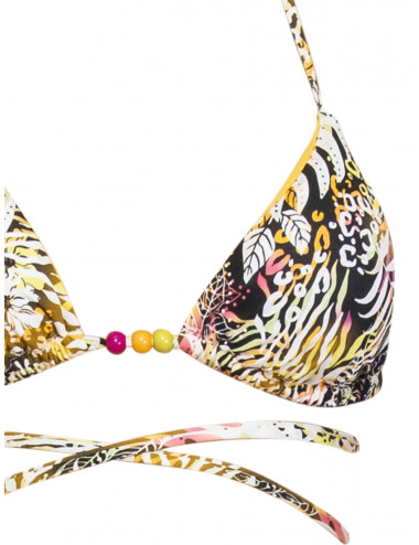 Bikini triangolo con coppe imbottite estraibili e slip con