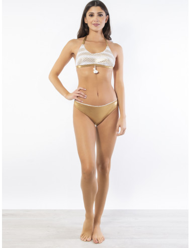 Bikini top con coppe imbottite estraibili e slip 3 cm - PZ13
