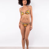Bikini set push-up con coppe imbottite, ferretto e lunette estraibili e slip annodato regolabile - LO06