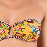 Bikini set a fascia con coppe imbottite estraibili e slip annodato - LO10