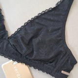 Reggiseno Triangolo Non Imbottito in Pizzo - NERO - DE20