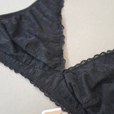 Reggiseno Triangolo Non Imbottito in Pizzo - NERO - DE20