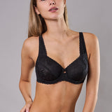 Reggiseno Francese Con Ferretto in Pizzo - NERO - DE22
