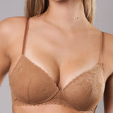 Reggiseno Con Coppe Graduate in Pizzo - CARAMELLO - DE23