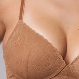 Reggiseno Con Coppe Graduate in Pizzo - CARAMELLO - DE23