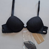 Reggiseno Push-Up con Ferretto in Pizzo - NERO - DE24
