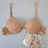 Reggiseno Push-Up con Ferretto in Pizzo - CARAMELLO - DE24