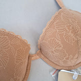 Reggiseno Push-Up con Ferretto in Pizzo - CARAMELLO - DE24