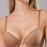Reggiseno Push-Up con Ferretto in Pizzo - CARAMELLO - DE24