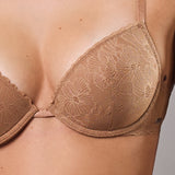 Reggiseno Push-Up con Ferretto in Pizzo - CARAMELLO - DE24