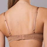 Reggiseno Coppe Imbottite e Ferretto in Pizzo - CARAMELLO - DE25