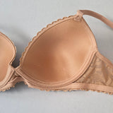 Reggiseno Coppe Imbottite e Ferretto in Pizzo - CARAMELLO - DE25