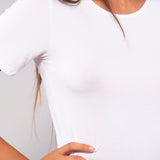 T-shirt girocollo in modal - MILK - HU54