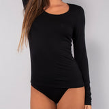 Maglia scollo profondo in modal - NERO - HU55