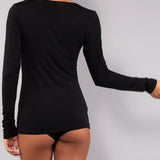 Maglia scollo profondo in modal - NERO - HU55