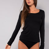 Maglia scollo profondo in modal - NERO - HU55