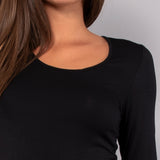Maglia scollo profondo in modal - NERO - HU55