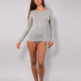 Maglia scollo a barchetta in modal - GRIGIO MELANGE - HU56