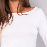 Maglia scollo a barchetta in modal - MILK - HU56