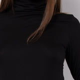 Maglia collo alto in modal - NERO - HU58