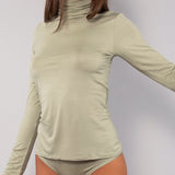 Maglia collo alto in modal - VERDE MILITARE - HU58