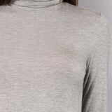 Maglia collo alto in modal - GRIGIO MELANGE - HU58