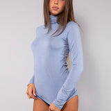 Maglia collo alto in modal - DENIM - HU58