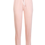 Pigiama con maglia scollo a V pantalone con polsino e tasche - ROSA - FR12