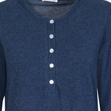 Camicia da notte con scollo serafino - BLU MELANGE - NM27