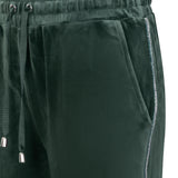 Pantaloni a gamba larga con tasche e strass - GREEN - CI61