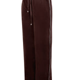 Pantaloni a gamba larga con tasche e strass - DARK COFFEA - CI61