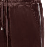 Pantaloni a gamba larga con tasche e strass - DARK COFFEA - CI61