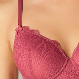 Reggiseno con coppe graduate senza ferretto - AMARANTO - LA23