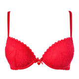 Push-up con coppe imbottite, lunette estraibili e ferretto - ROSSO - SH24